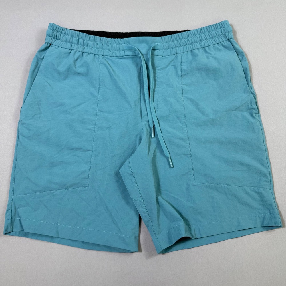 Lululemon Bowline Shorts 8" Mens Large Teal‎ Ripstop Drawstring Athletic Gym Run